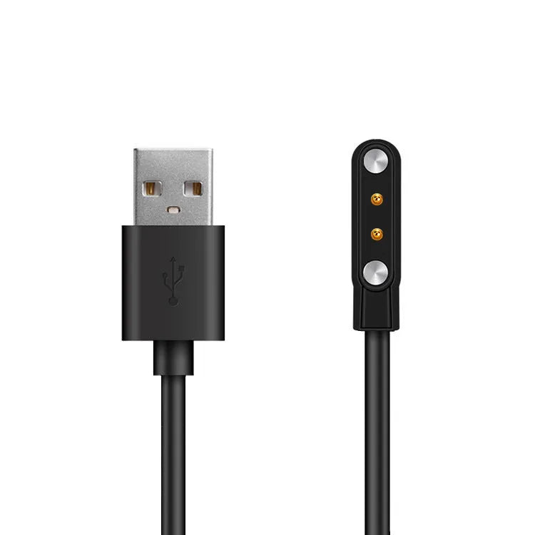 Black smart watch magnetic USB fast charger with thimble contact and compact 8cm base