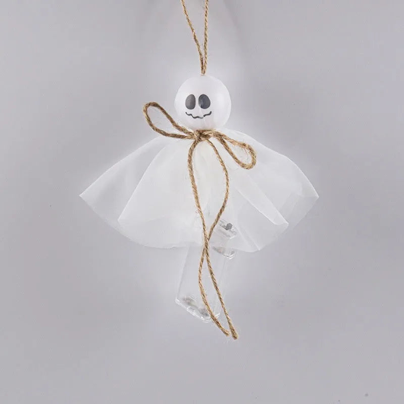 Halloween LED lighting chain with colourful ghost-themed lights for haunted house decorations