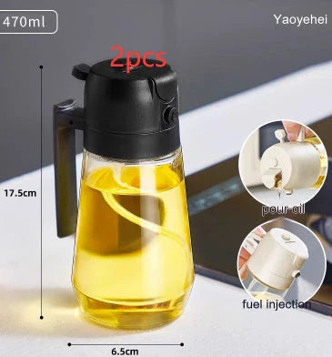 Olive Oil Dispenser with Spray and Pour Functionality, Crafted with Premium Glass Materials