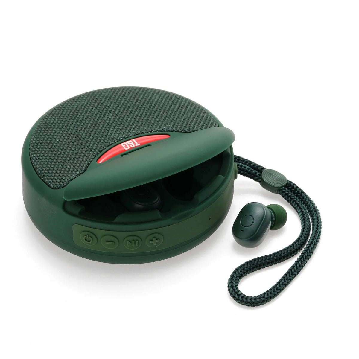 TG808 outdoor stereo wireless Bluetooth speaker two-in-one headset in Black with built-in controls