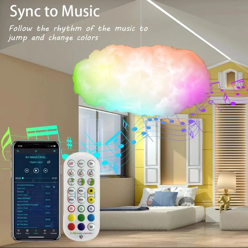 Stunning Cloud-Themed Ambient Light with Music Sync & Lightning Effects