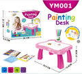 Children's magnetic plastic projection drawing board in blue colour with writing tools