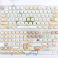 Mechanical keyboard replacement key caps in marching past colour with PBT construction