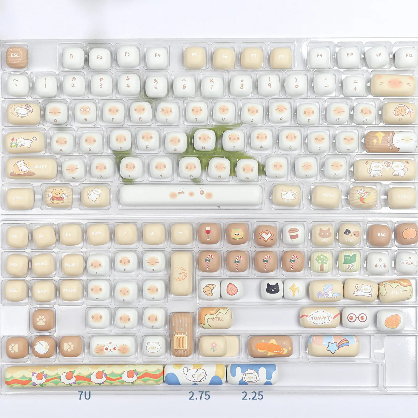 Mechanical keyboard replacement key caps in marching past colour with PBT construction