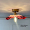 Nordic Lotus Leaf pendant lamp with green glass shade and iron frame