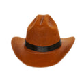 Small brown and straw cowboy hats for pet cats in S M and free sizes