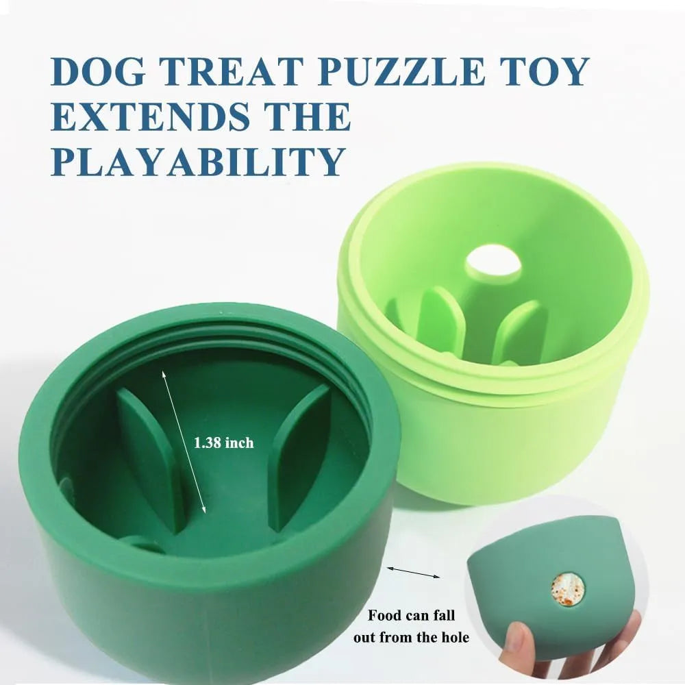 Food grade silicone dog treat puzzle ball in assorted colours for small and medium breeds