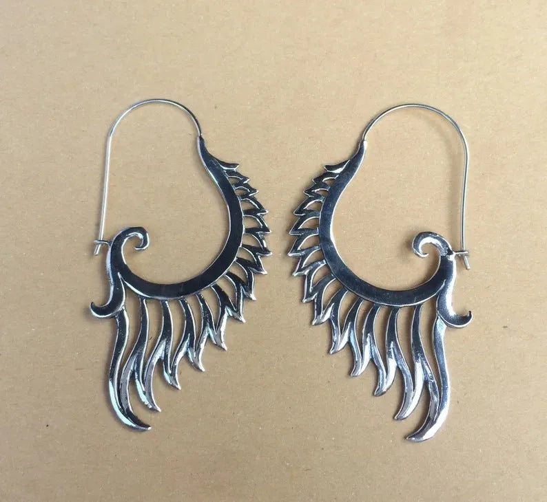 Silver alloy retro creative women's earrings in fashion OL style, one pair