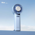 White handheld turbo jet fan with duct design and touch controls on a light background.