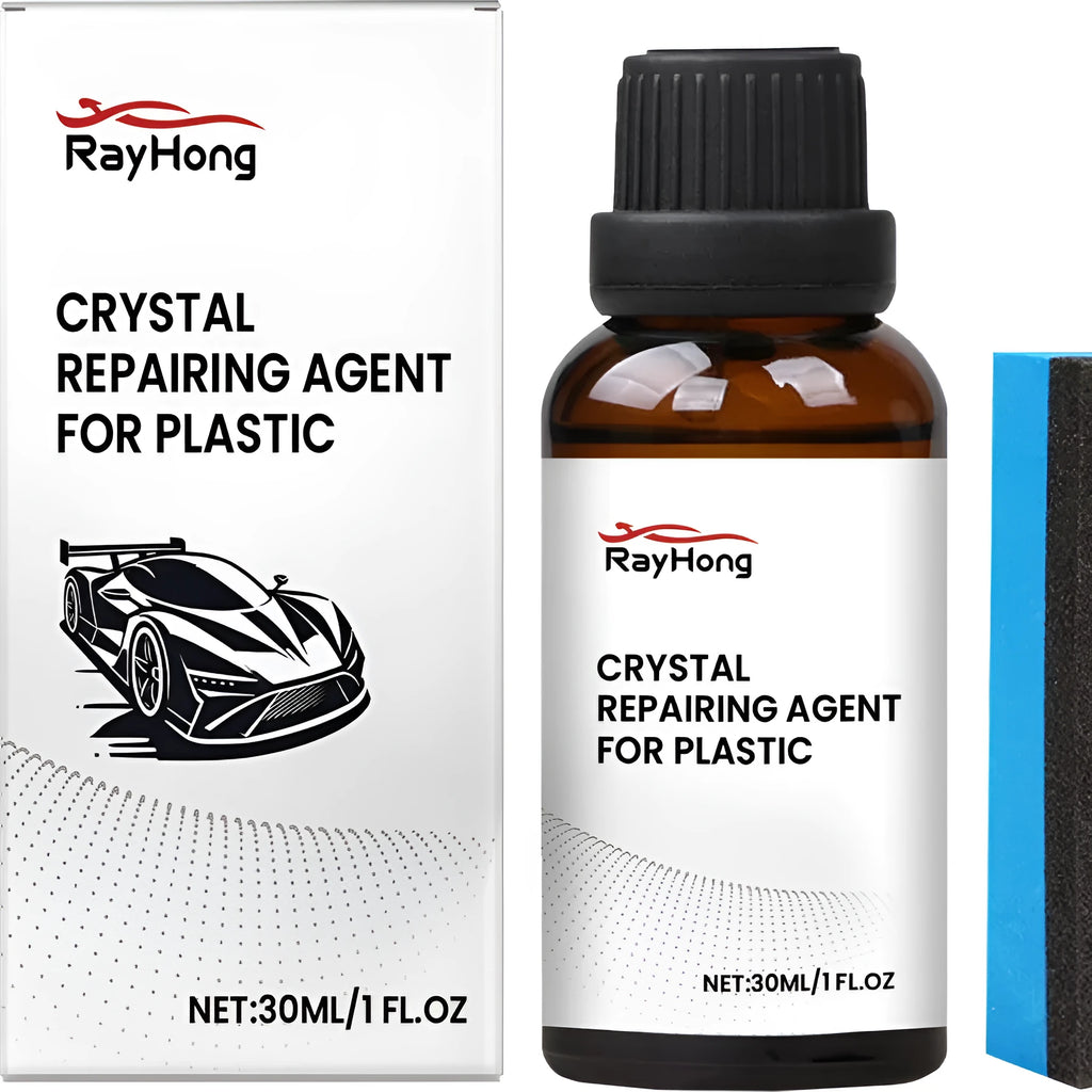 Plastic refurbished coating 30ml bottle with blue square sponge applicator for renovating plastic surfaces