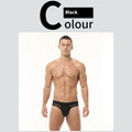 Man's high elastic mesh briefs in a low waist design, shown in a solid colour on a white background.