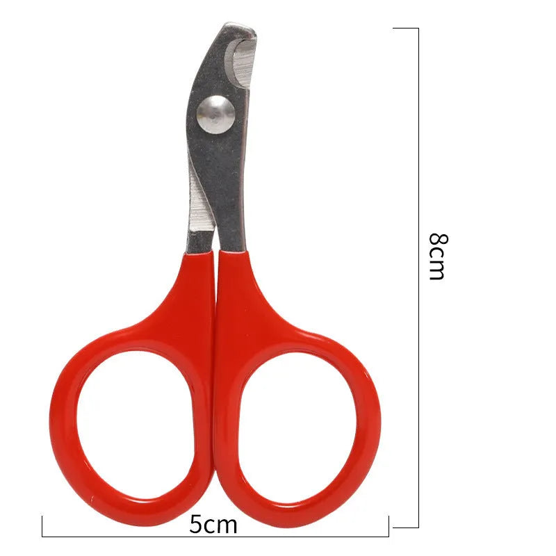 Pet nail clippers with stainless steel blades and coloured rubber handle for dog cat grooming