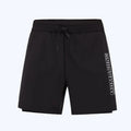 Men's white long-sleeved swim top with matching blue swim trunks for beach sports
