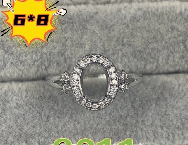Korean style oval ring with open mouth design showing 6x8mm five-pointed star electroplated ornament