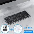 Ultra-thin wireless keyboard and mouse combo in silver colour on a desk