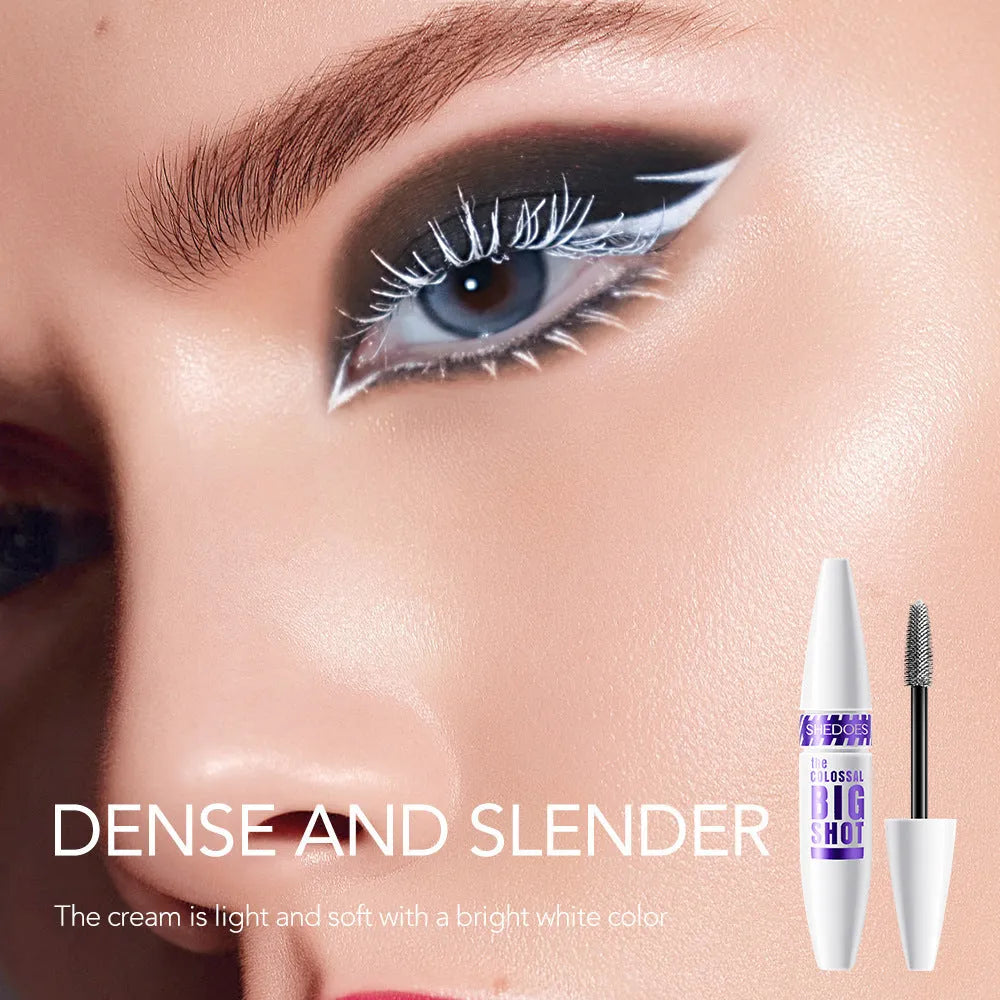 White waterproof mascara tube with 10ml sweat-proof quick-drying formula