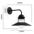 Minimalist retro outdoor waterproof wall lamp in black, 318mm wide, 85-265V single wall light