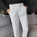 Straight-leg casual trousers in a solid colour on a neutral background.