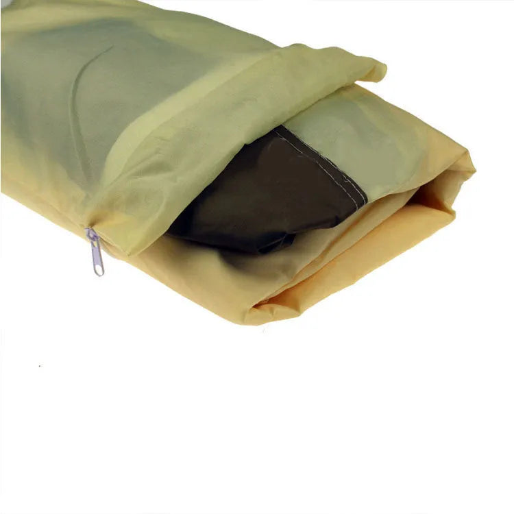 Beige Nordic style polyester outdoor oven cover with measurements for versatile household use
