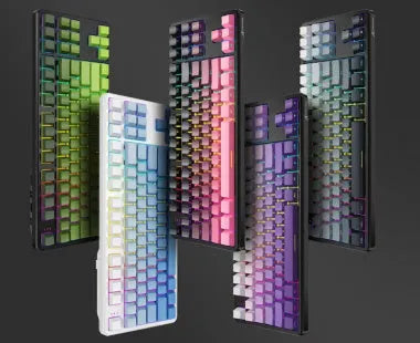 Punk colour matching wired mechanical keyboard in gradient BlackBerry, ABS body, 350 x 130 x 35mm, 1.5m cable