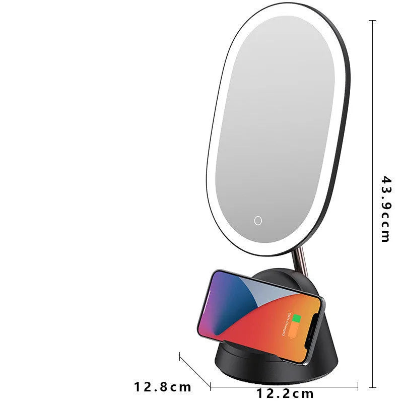 White or black makeup mirror table lamp with 43.9cm height and 220V socket power supply