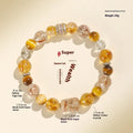 Natural crystal string bracelet with hand-beaded Duobao designs including black gold Super Seven style for women