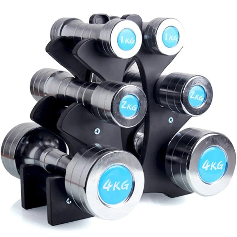 Removable PVC dumbbell bracket support rack for home gym storage organisation