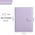 A5 PU leather loose-leaf binder zipper shell notebook cover in solid colour with closed zipper