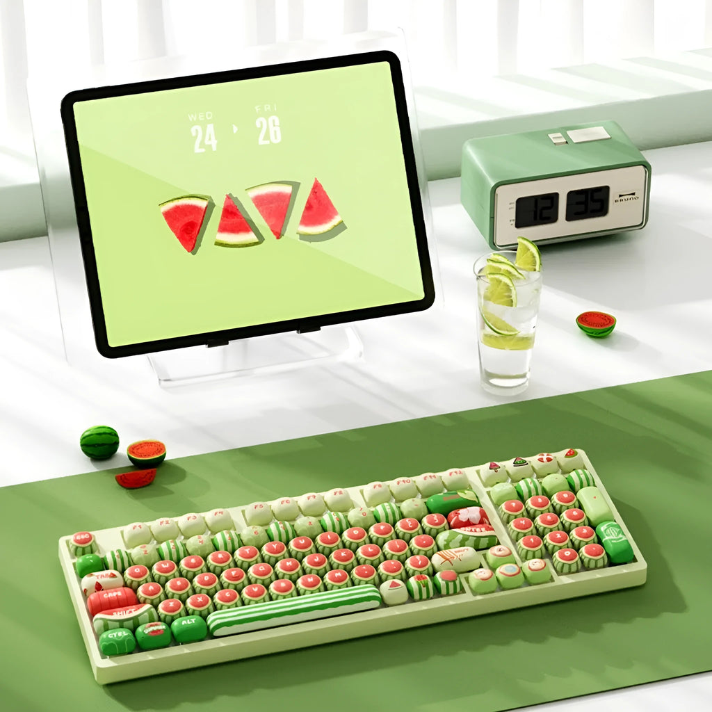 Watermelon theme mechanical keyboard key caps set with five-sided sublimation printing on PBT plastic