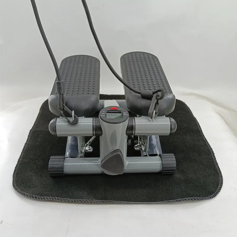 Silver grey household mini treadmill with hydraulic resistance for waist slimming fitness