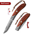 VG10 stainless steel folding pocket knife in Blue Ocean and Red Forest colours