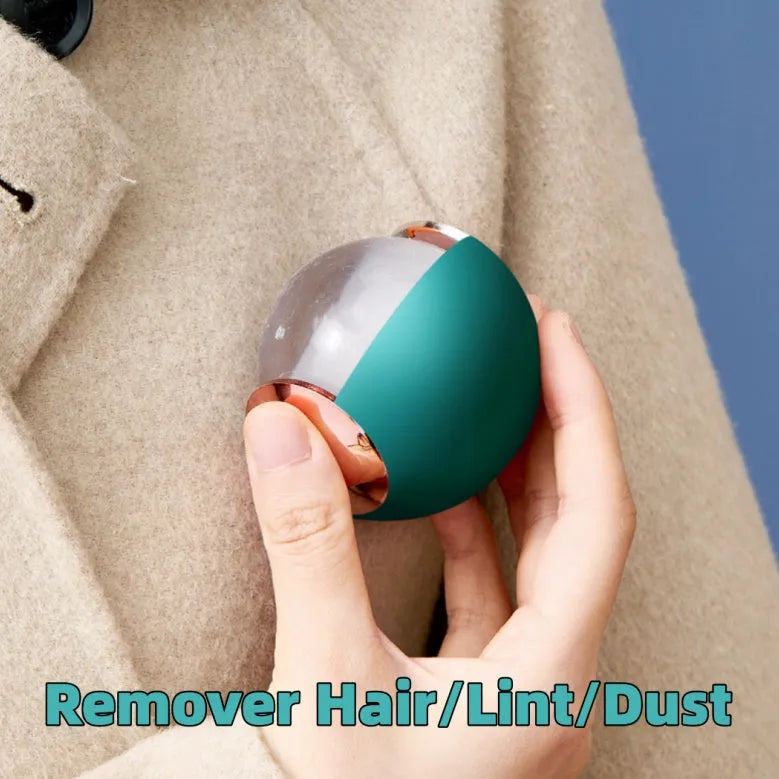 Green gold reusable gel lint roller ball for removing pet hair from clothing and fabrics