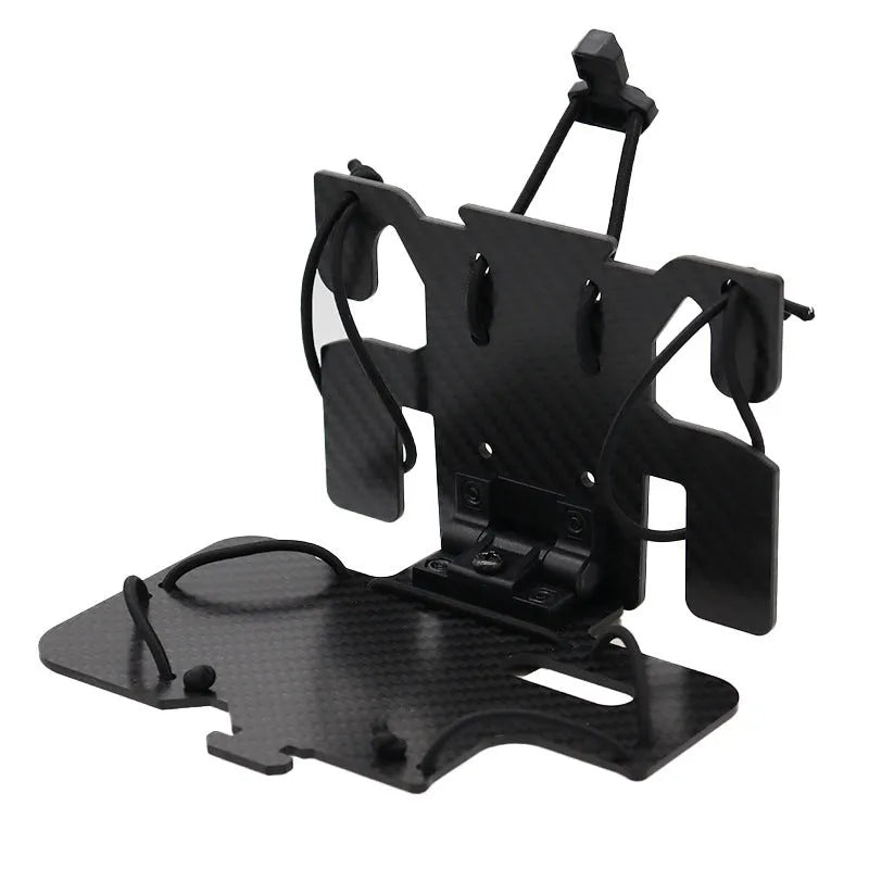 Black carbon fiber folding navigation board with MOLLE system mounting for tactical vest chest hanger