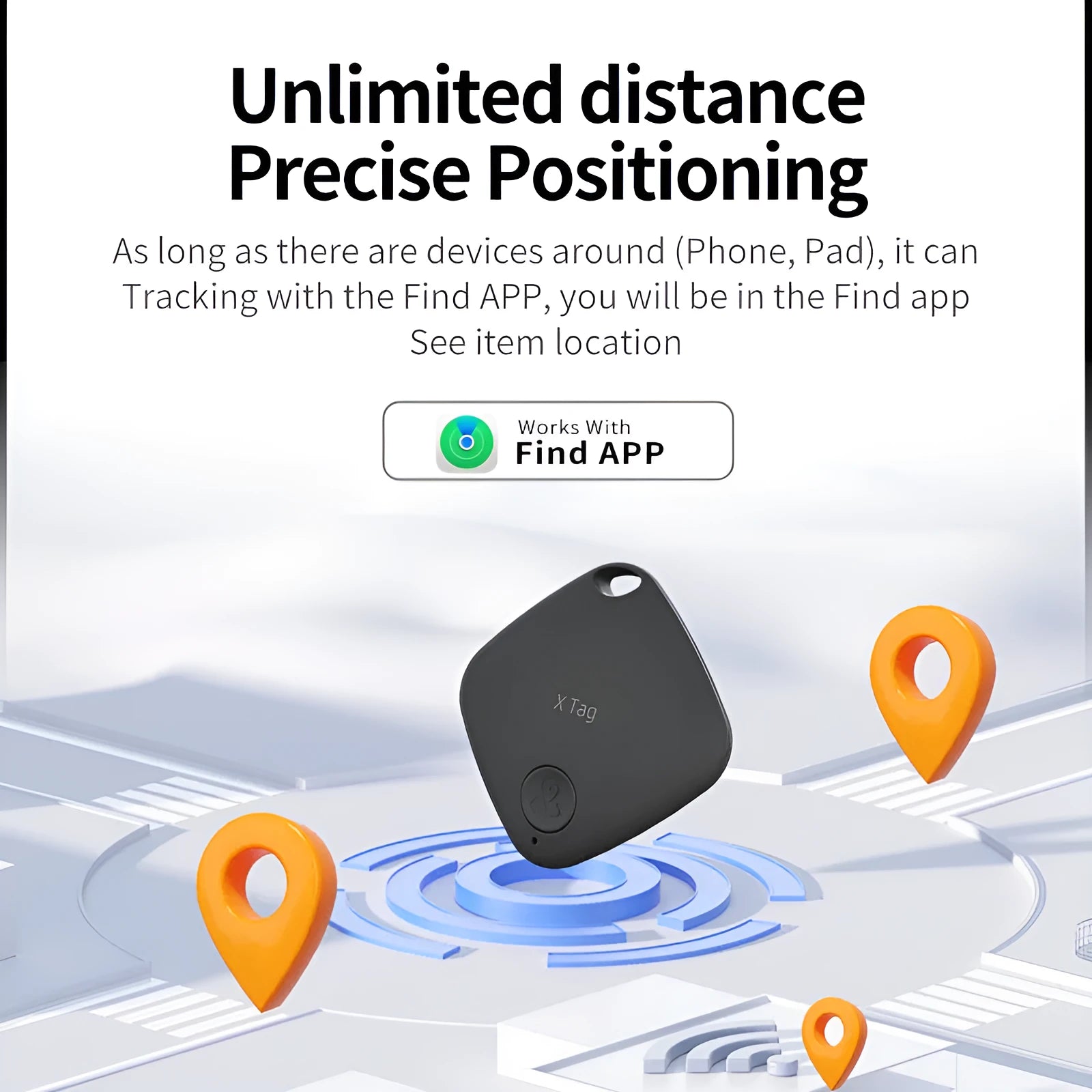 Diamond Global Locator Bluetooth tracker in black showing compact 37mm design for keys and wallets