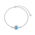 S925 sterling silver bracelet with opal and zircon in sunflower design starry compass motif