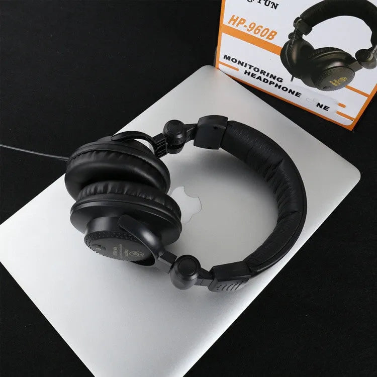 Black Tianyun HP-960B electronic piano earphone monitor headset with over-ear design and 3-metre cable