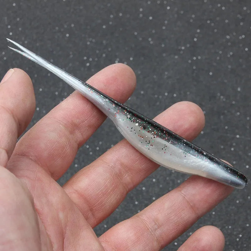 TPR Luer soft lure, 12cm 6g two-tone swimbait, five per pack, seven colour options