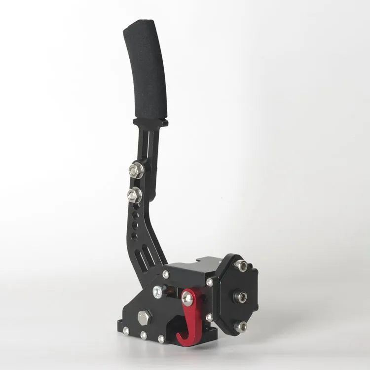 Linear handbrake accessory for G29 and T300 steering wheels in red, black, and blue colour options