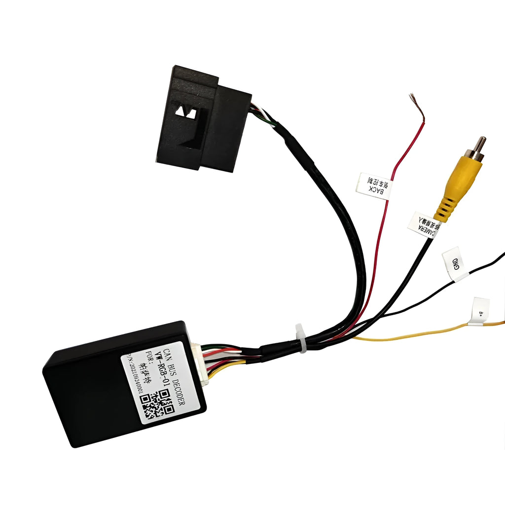 Black car camera conversion box with pure copper construction for Volkswagen Skoda MIB platform
