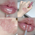 Shanuo Flash Lip Gloss in five colours: cherry blossom pink, gold flash, peach, purple, and berry red.