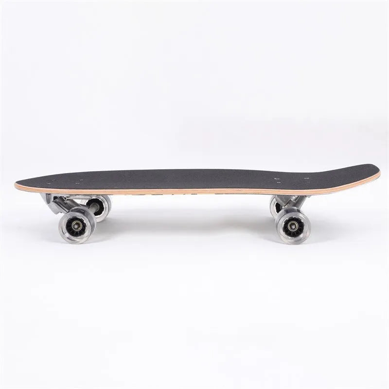 White maple wood street scooter deck showing 31-inch length dimensions