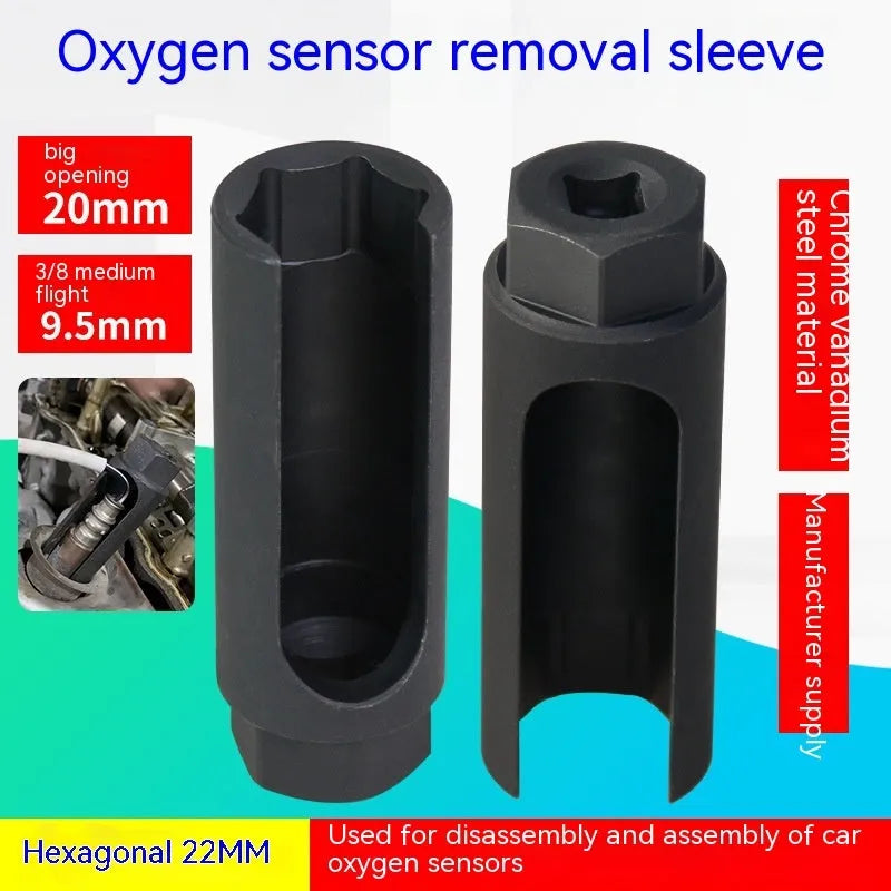 Black chromium vanadium steel oxygen sensor sleeve for 22mm sensors.