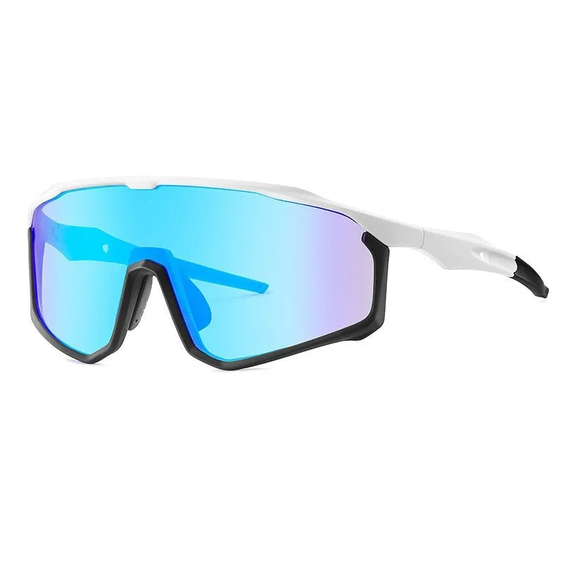 Colourful mountaineering goggles with full-frame design and PC lenses for climbing and hiking