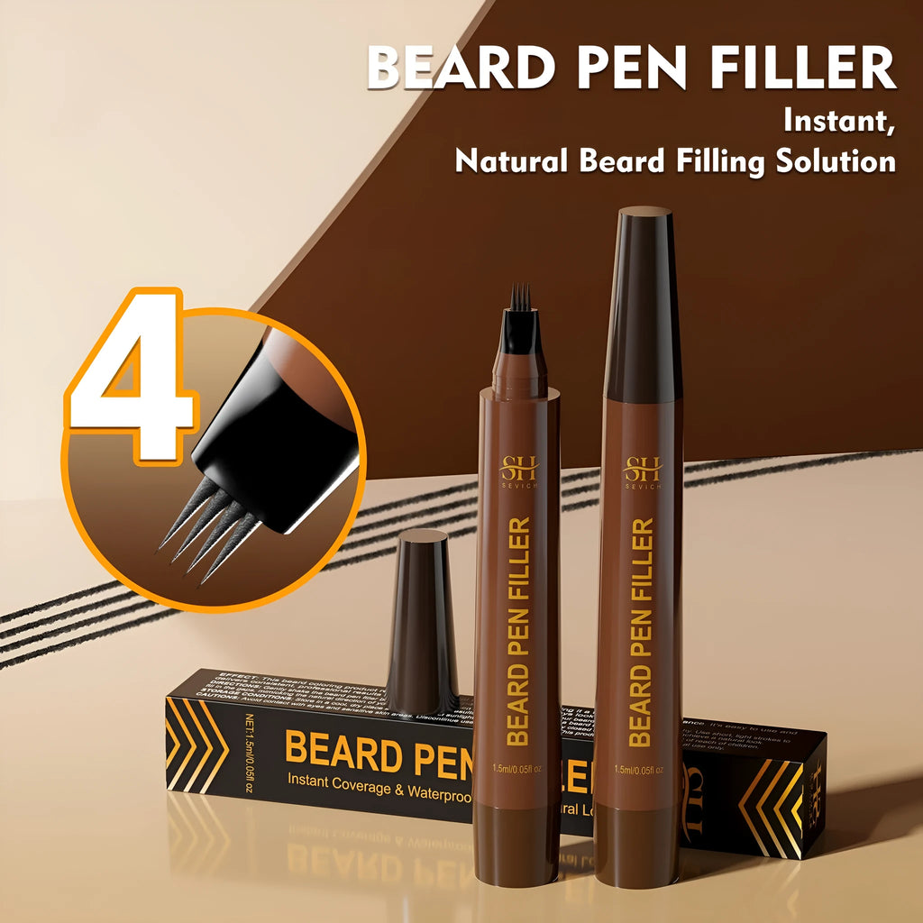 Men's sweatproof eyebrow pencil for beard and hairline enhancement in black or dark brown