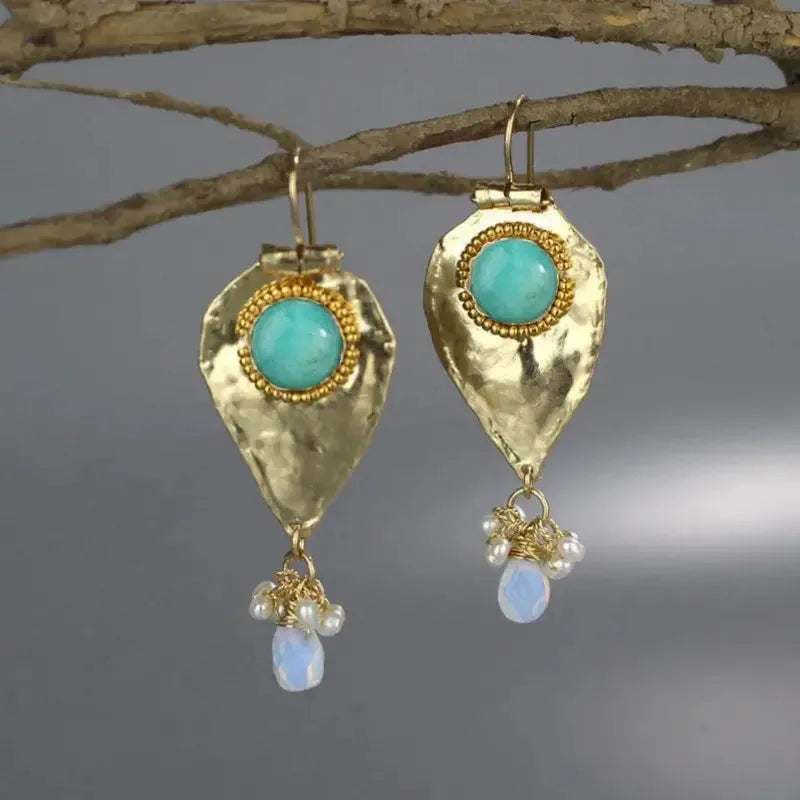 Gold alloy snake design women's earrings with electroplated finish