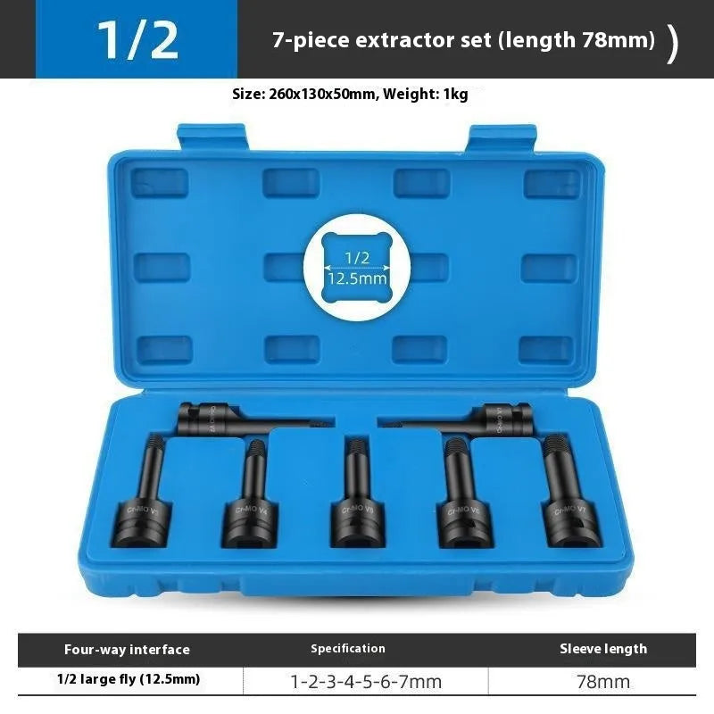Electric wrench broken stud spanner set, alloy tool, 7 pieces, 60mm or 78mm model for home tools repair