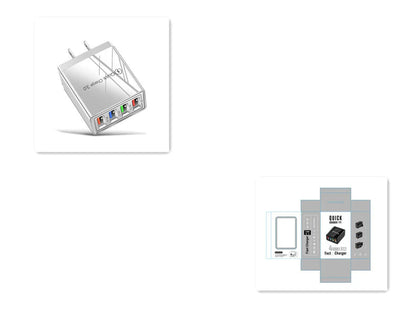 4-port USB wall charger with Quick Charge 3.0 technology for fast charging of smartphones and tablets