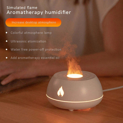 Relaxing Aroma Mist Humidifier with Soothing Flame-Like Lights, Customizable Color Gradient, and Targeted Mist Function