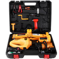 Yellow steel electric car jack set with 12V power and electric wrench for vehicle tyre changes