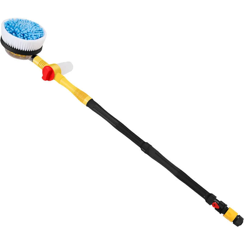 Yellow car wash mop cleaning tool with chenille brush head and three-gear hydraulic control